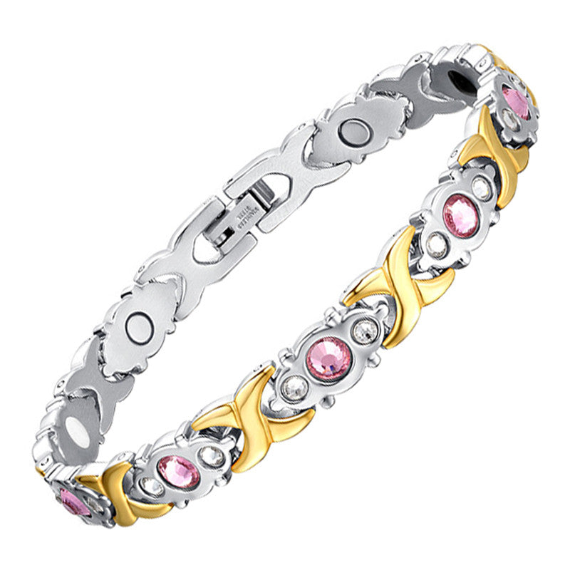 New!  Crystal Gem Girls and Women's Bracelet Stainless Steel. Free Shipping Throughout North America. Please allow 16-26 days for delivery