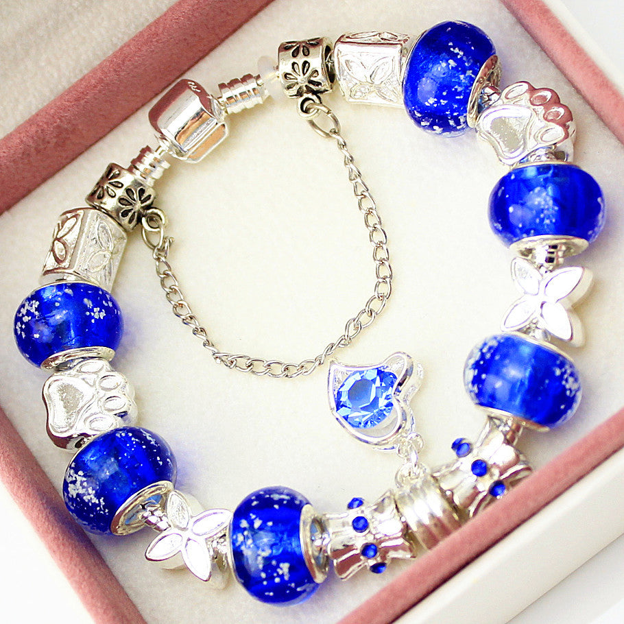 18cm Christmas String Beaded Charm Bracelet - Free Shipping to