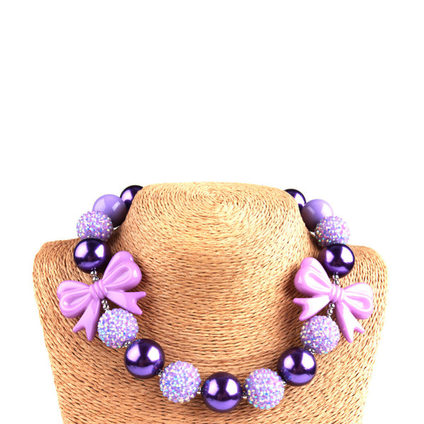 Purple Kids Beads Charm 40cm Necklace with A Bracelet - Free Shipping -  Puddle Season