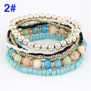 5pcs/ Set Beaded Bracelet Bohemian Girl - Free Shipping to N.A. - Puddle  Season