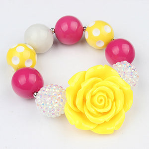 Romantic Purple Rose Resin Flower Kids Charm Bracelets - Free Shipping to N.A.